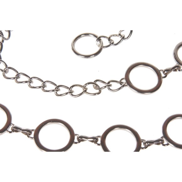 Ladies Metal Circle Chain Belt, Silver | 42\